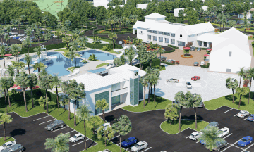 Aerial New Pool House East